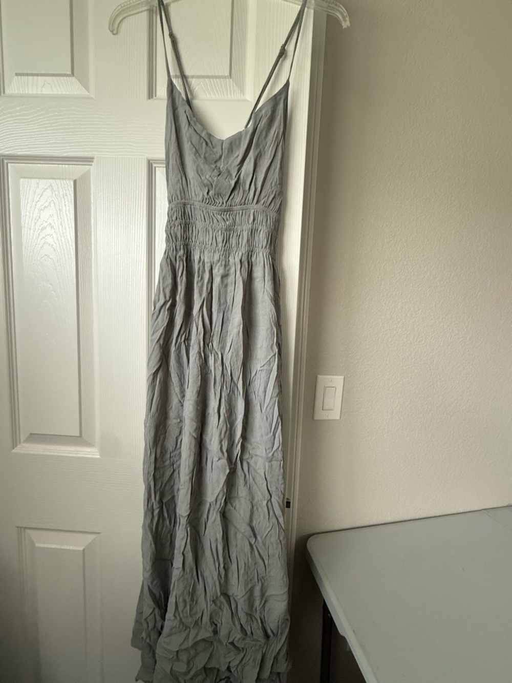 Light Green Women's Smocked Waist Maxi Dress